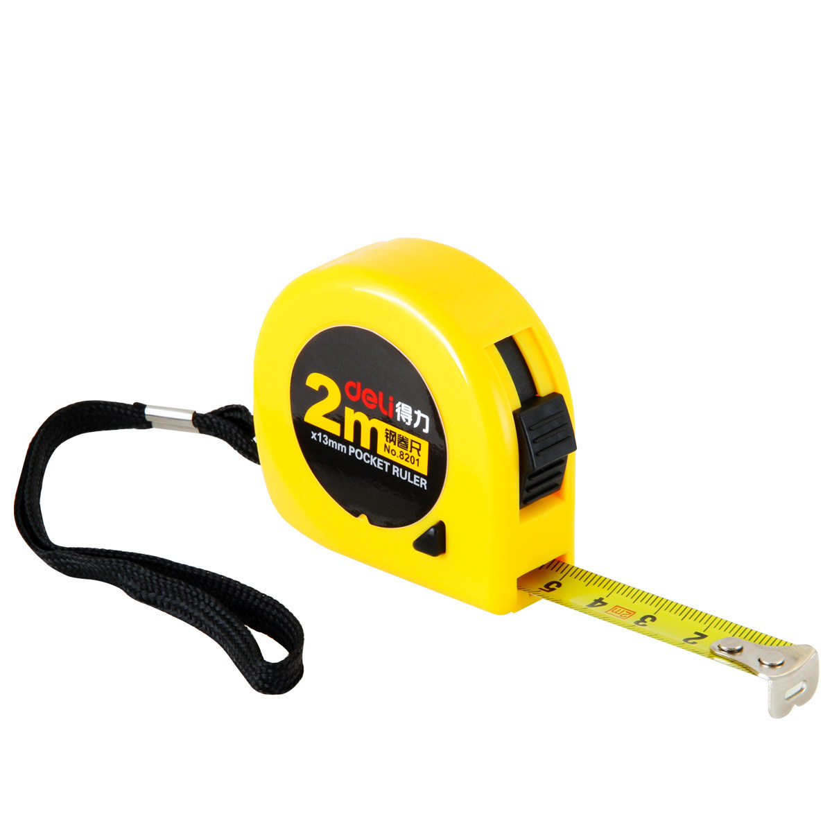得力2米钢卷尺不锈钢高精度卷尺2m装修量房尺子皮尺米尺测量身高用