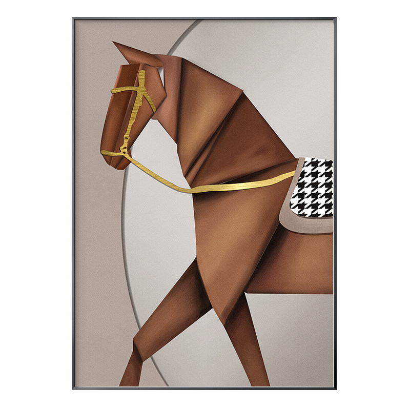 骏马轻奢走廊尽头画意式极过道壁画沙发背后现代装饰画