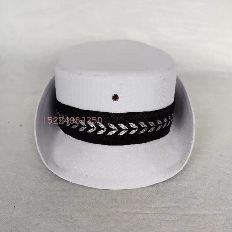 演出礼仪白色女式卷檐交警女帽春秋夏网卷边帽子