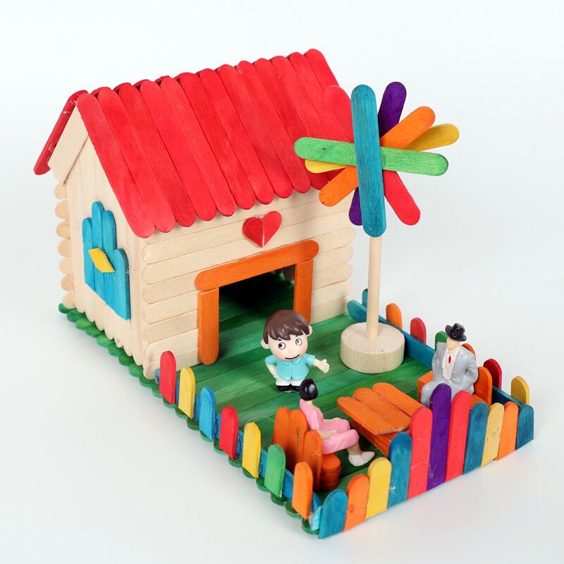 雪糕棒儿童手工制作diy模型小屋材料包幼儿园益智猪装饰生日礼物