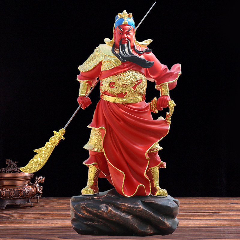 横刀关公神像新款家用客厅供奉招财摆件武财神关羽树脂玻璃钢佛像