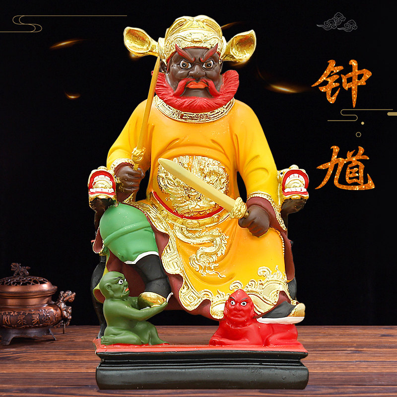 钟馗君保抓鬼钟佛像树脂摆件平安赐福镇宅圣神像摆件