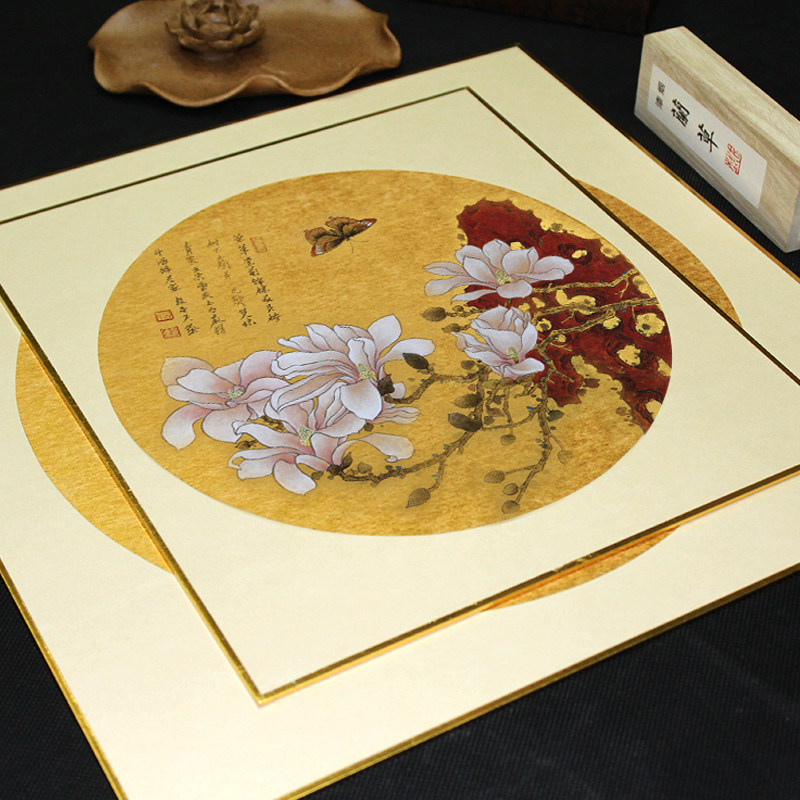 国画宣纸卡纸50cm日本进口金潜卡纸硬卡工笔画用毛笔书法小楷熟宣