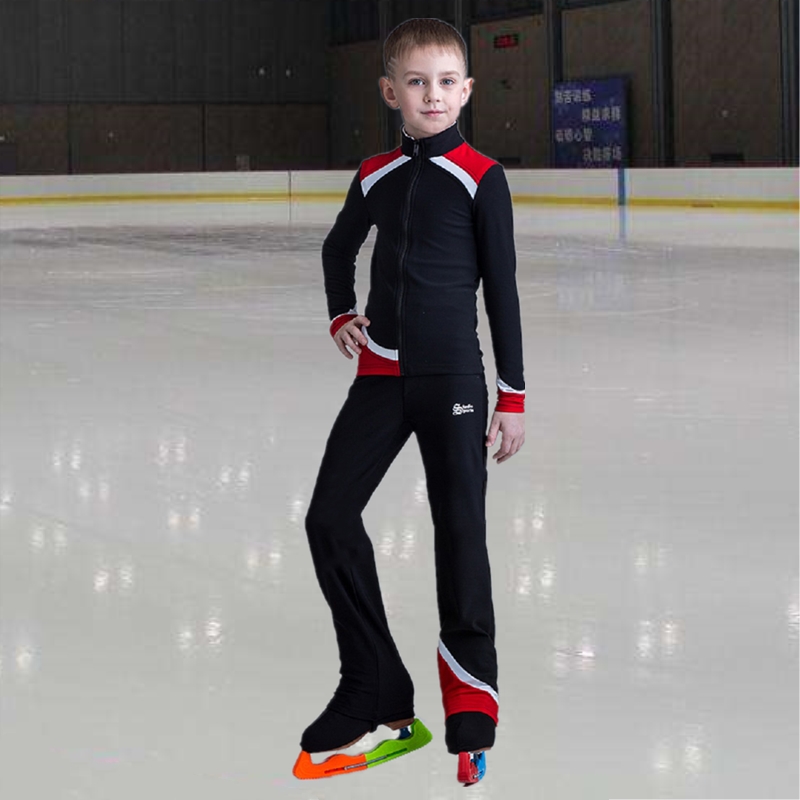 儿童花样滑冰训练服滑冰服男溜冰服套装成人比赛服装轮滑训练加绒