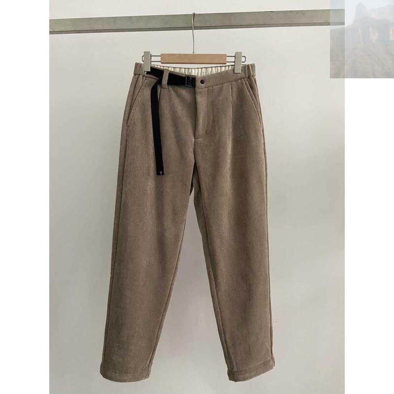 直播上海赵征服饰穿搭加厚灯芯绒腰带休闲裤男生休闲裤
