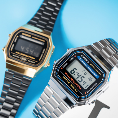 卡西欧casio 小方表小方块a158wa1 f-91wla670 电子手表男女金表日韩