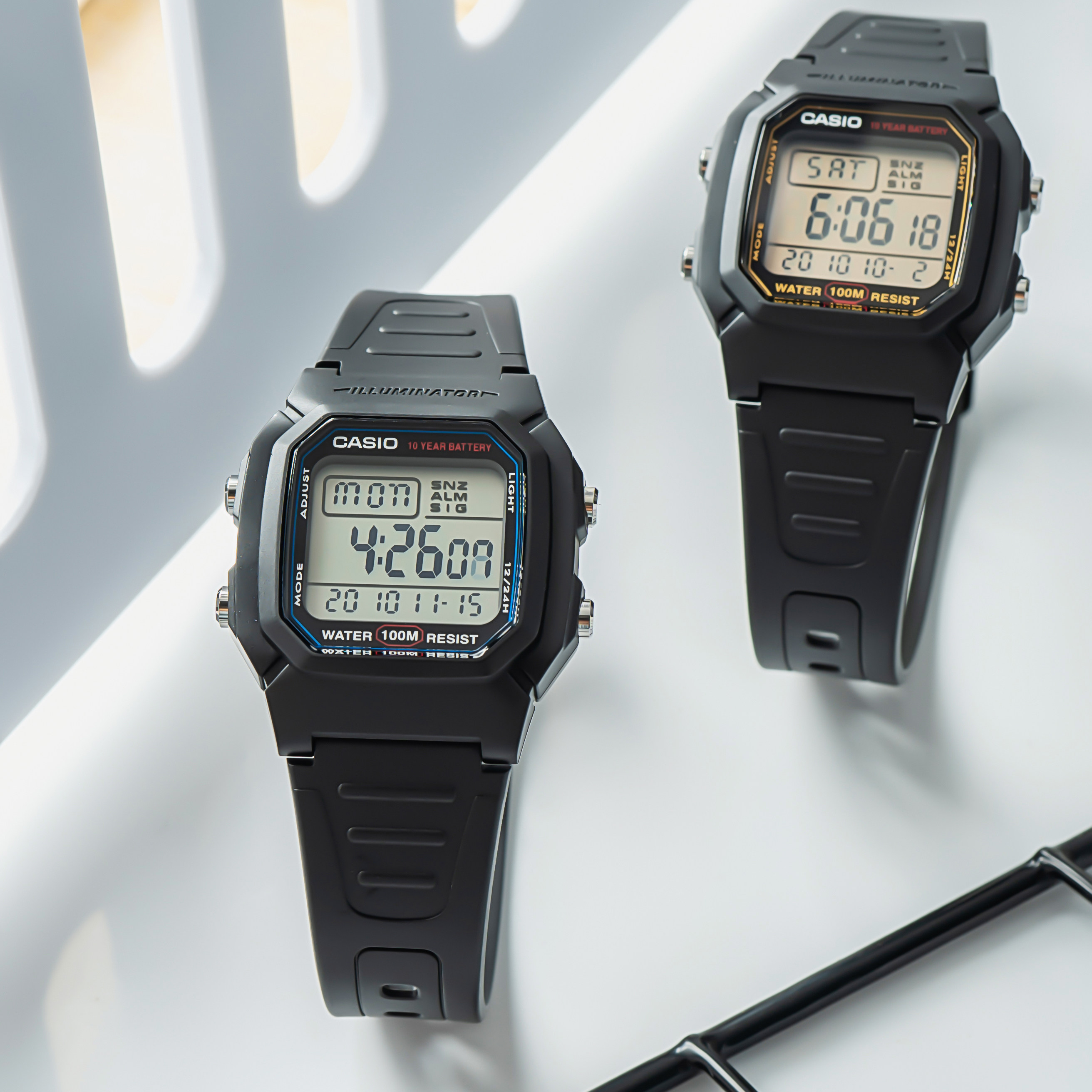 casio卡西欧手表黑色户外运动休闲防水男士电子表w800h/1a9a w96h-mc