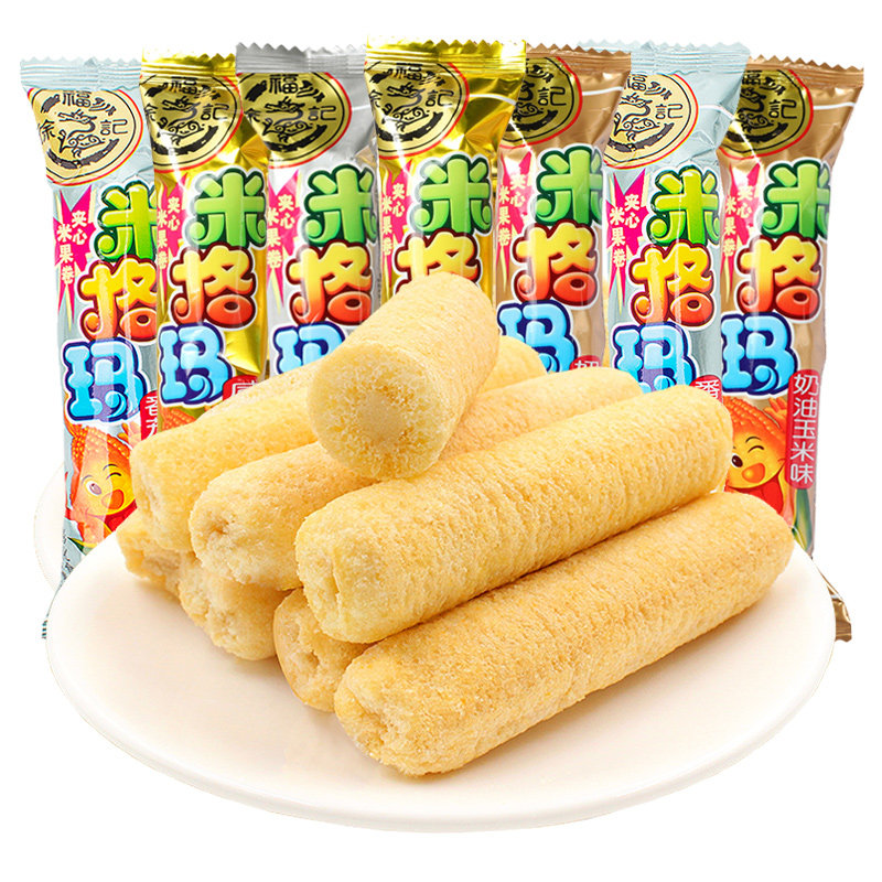 徐福记米格夹心米果糙米玉米棒香味膨化小食饼干膨化食品
