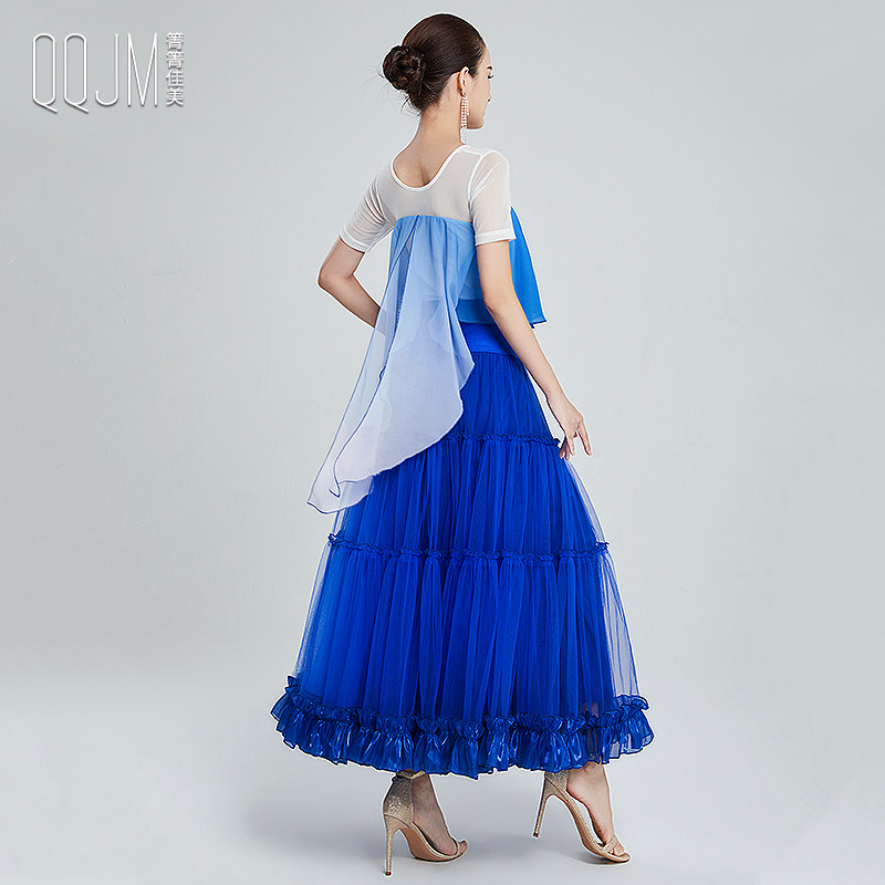 摩登舞服交谊舞气质修身显瘦大摆套装国标舞华尔兹摩登舞套装含演出服