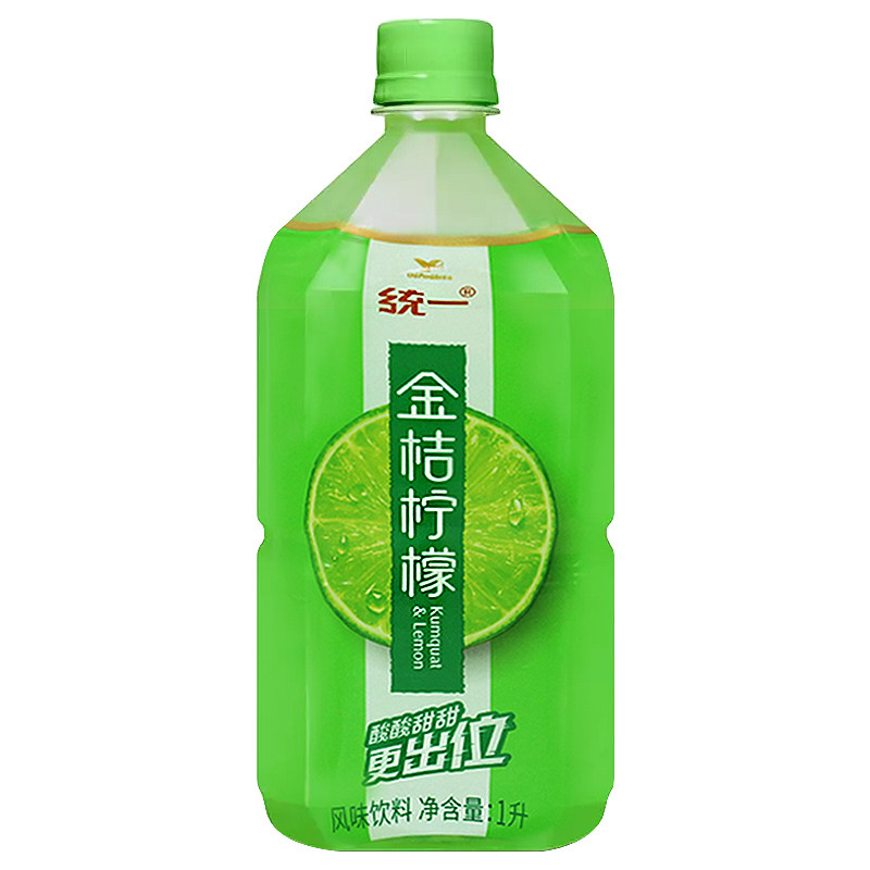 统一金桔柠檬风味饮料1l8瓶整箱茶饮料