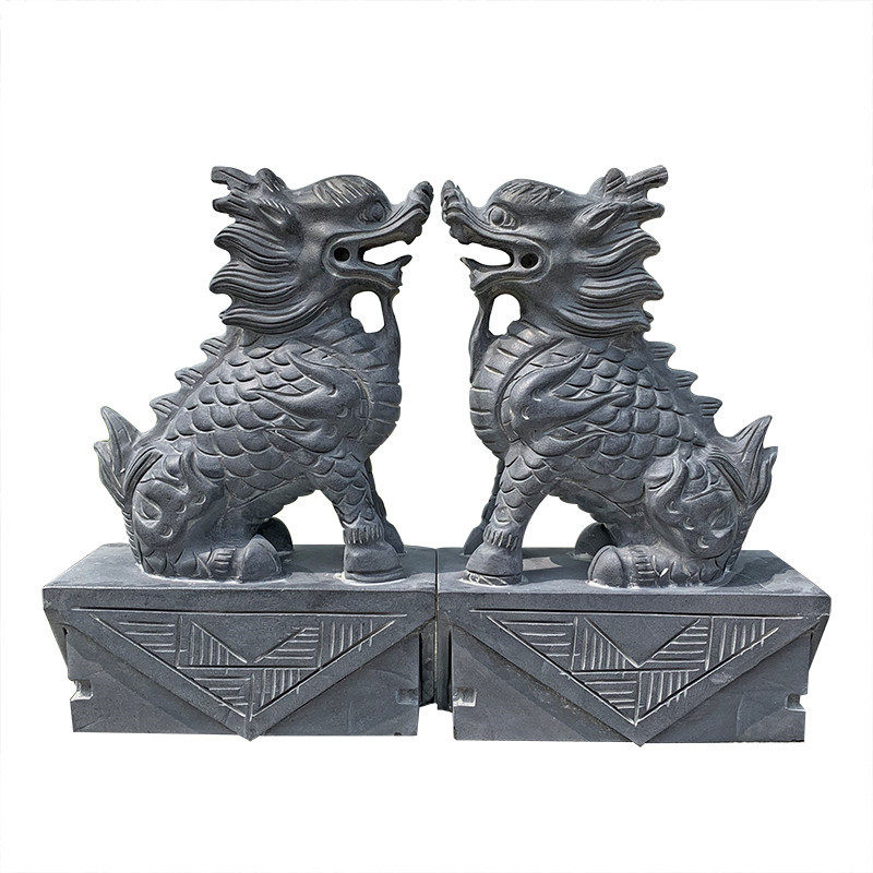 石麒麟麒麟青石石雕石头雕刻一对包邮上古神兽石雕