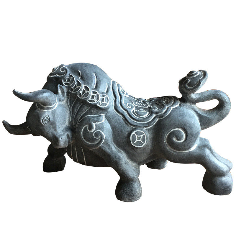 石头牛头牛家居工艺品办公室客厅石雕雕刻家雕刻石材石雕
