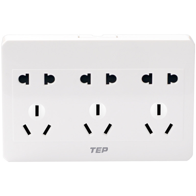 超薄明装开关插座面板明线明盒墙壁电源墙面家用15孔5十五孔插座