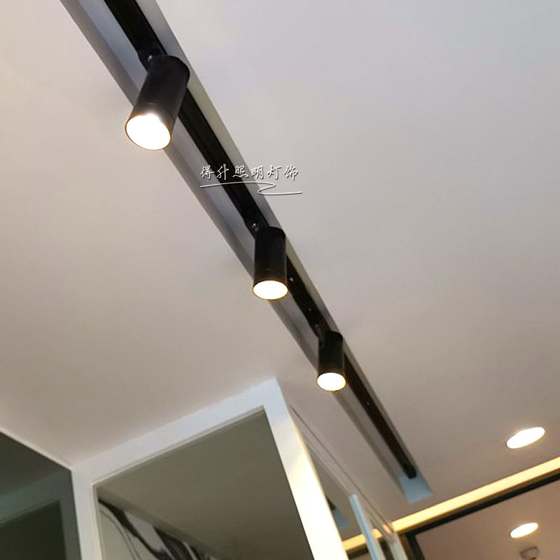轨道吊顶天花灯泡gu10吸顶明装导轨led店铺射灯