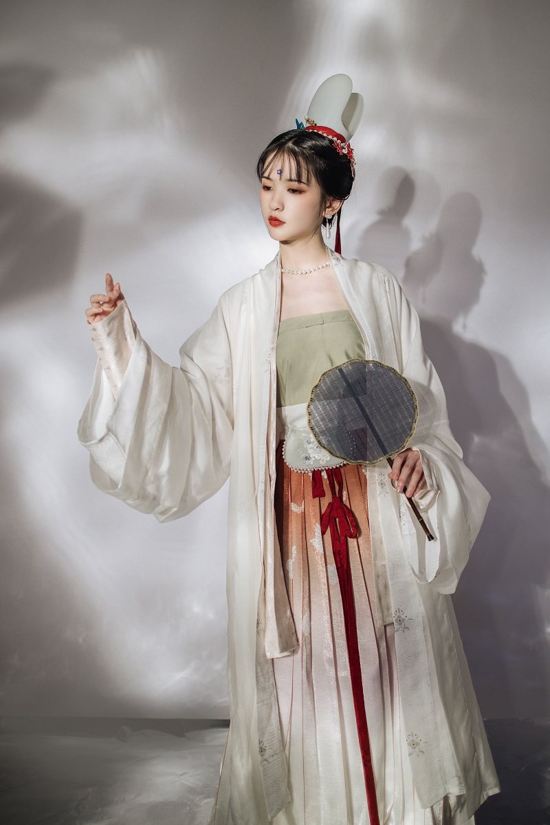 汉服长衫对襟印花百迭渐变春夏原创宋原创几度汉服