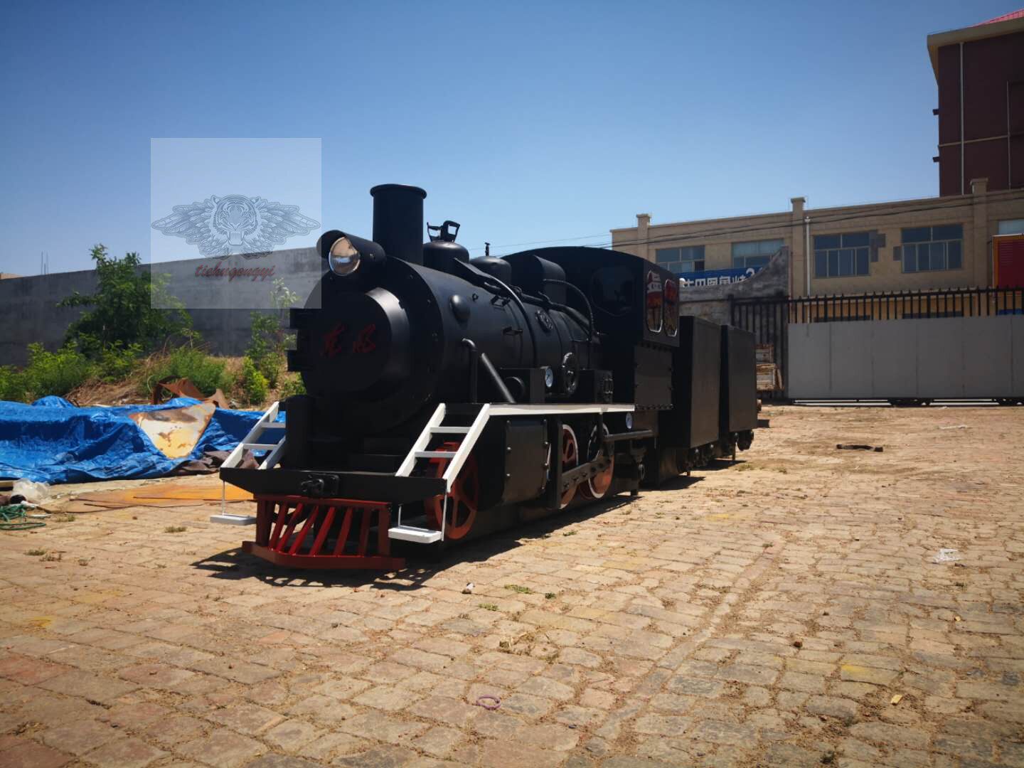 大型工艺品雕塑园林景观装饰老式金属仿真火车头铁皮摆件