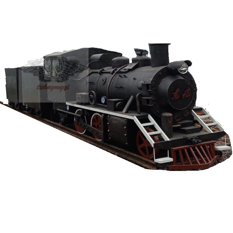 大型工艺品雕塑园林景观装饰老式金属仿真火车头铁皮摆件