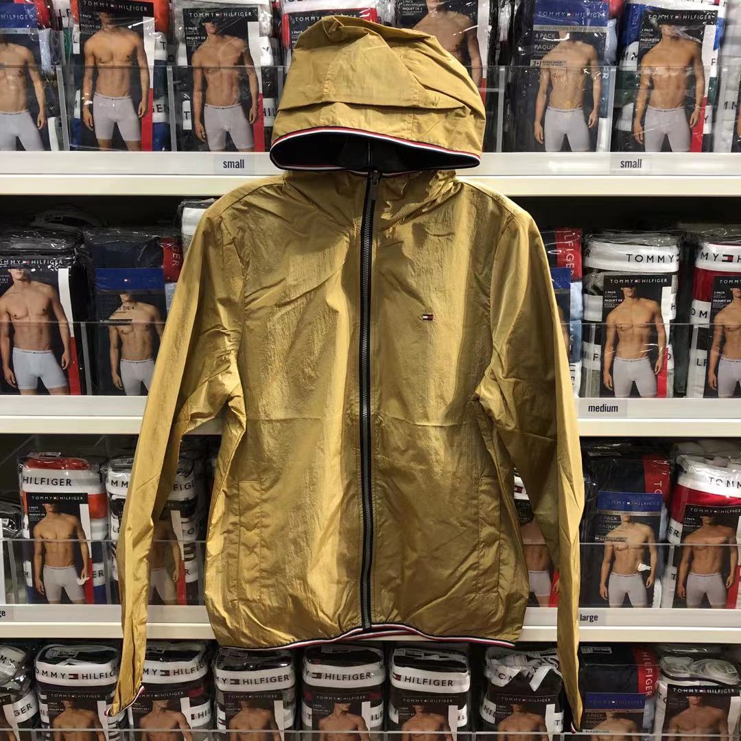 正品Tommy Hilfiger汤米男士春夏新款两面可穿连帽冲锋衣夹克外套