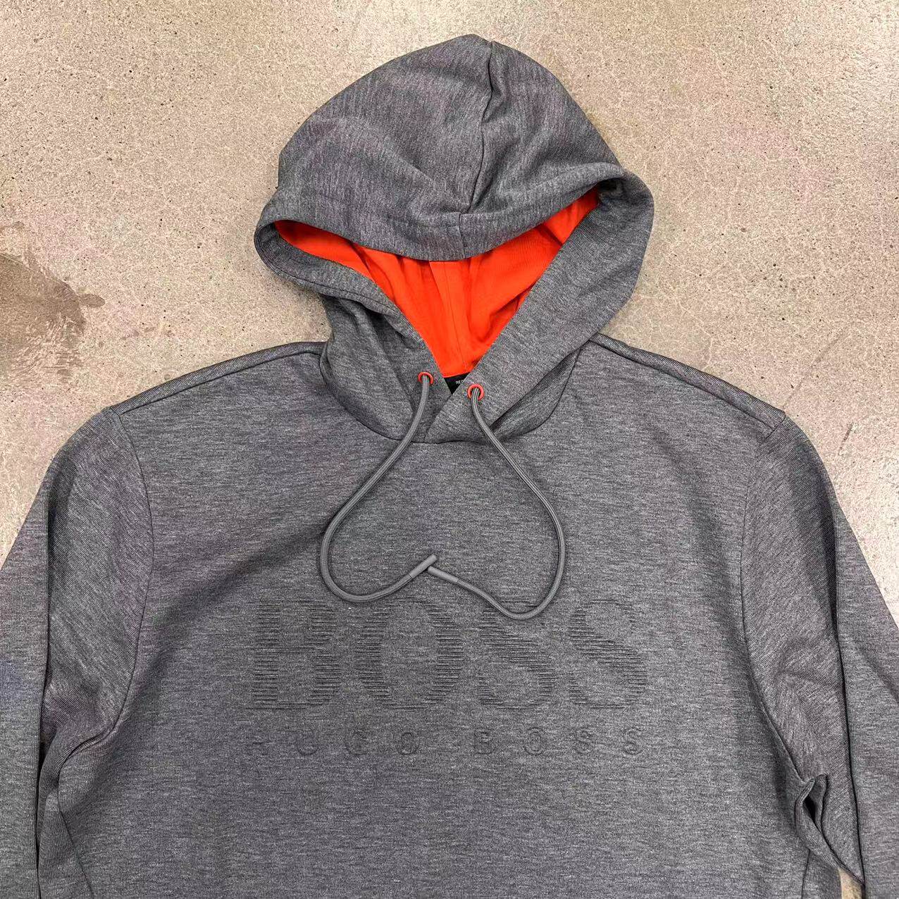 hugoboss雨果博斯男士经典款大logo连帽套头卫衣卫衣