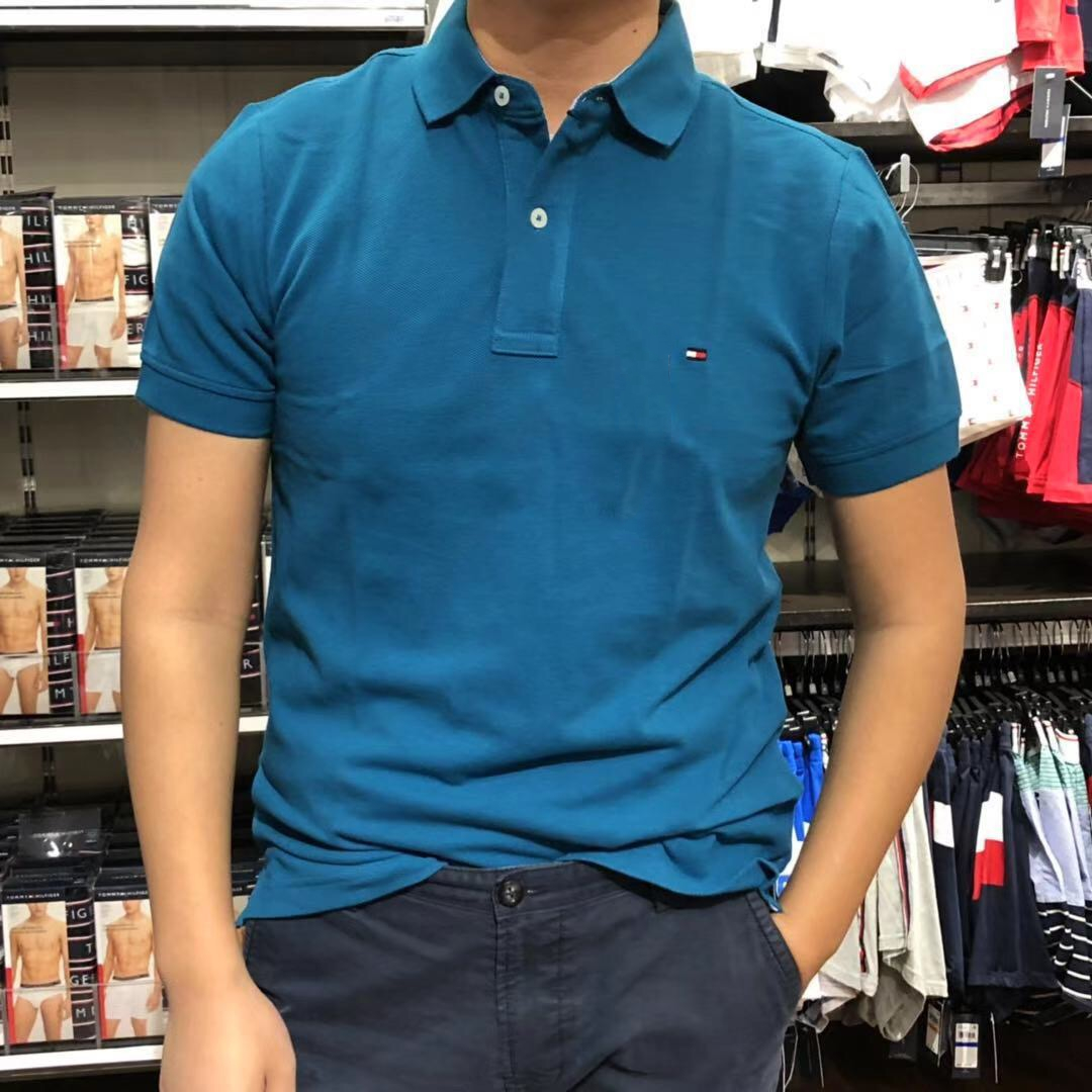 正品Tommy Hilfiger汤米男装夏季经典款纯色棉翻领短袖polo衫T恤