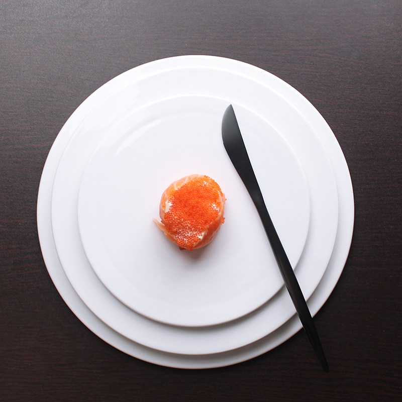 平盘圆盘子 陶瓷家用蛋糕盘子点心盘面包托盘 甜品盘餐具寿司盘子