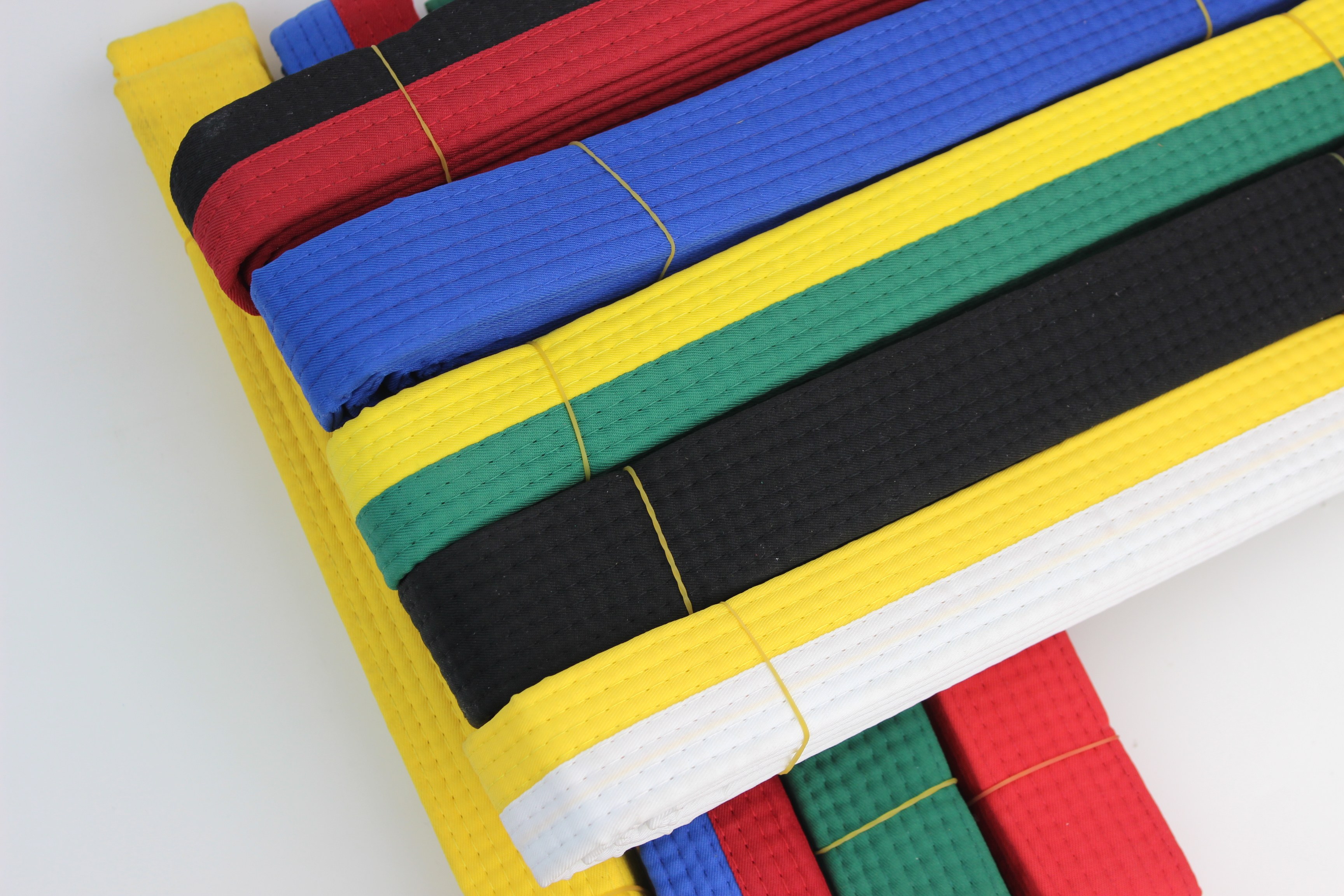 跆拳白色刺绣比赛晋级儿童教练腰带跆拳道蓝绿跆拳道道带