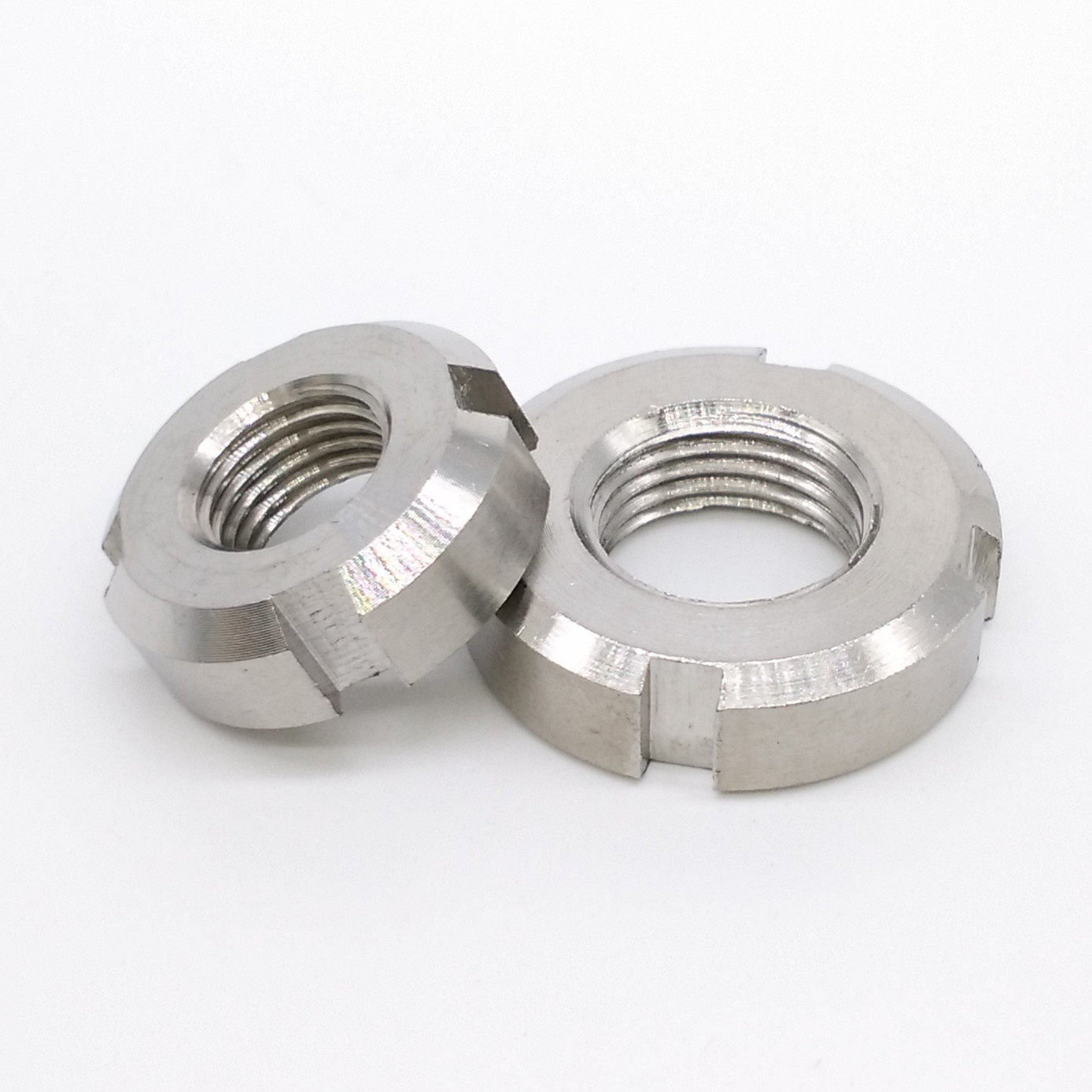 螺母gb812不锈钢四槽圆形开槽螺帽止退m10m200螺母