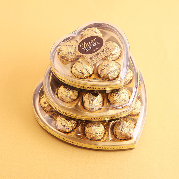 金沙巧克力礼盒盒装心形结婚年货喜糖糖果批发果仁巧克力