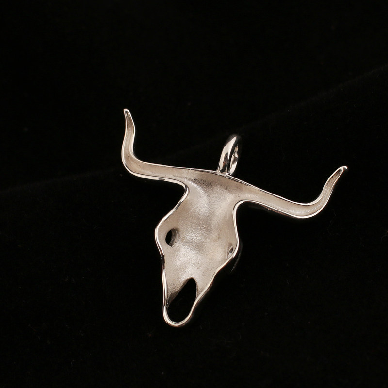 一休高桥吾郎印第安项链牛头吊坠手工925纯银阿美咔叽复古吊坠