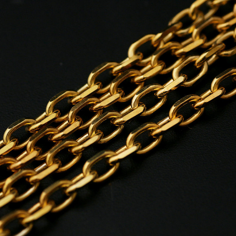 一休高桥吾郎18k金太角链金链男女女款细角吊坠项链