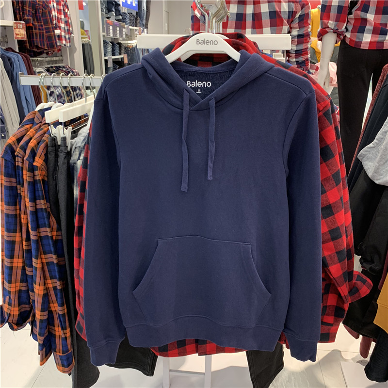 正品Baleno班尼路男款连帽卫衣秋冬男款纯棉欧美简约卫衣88831603