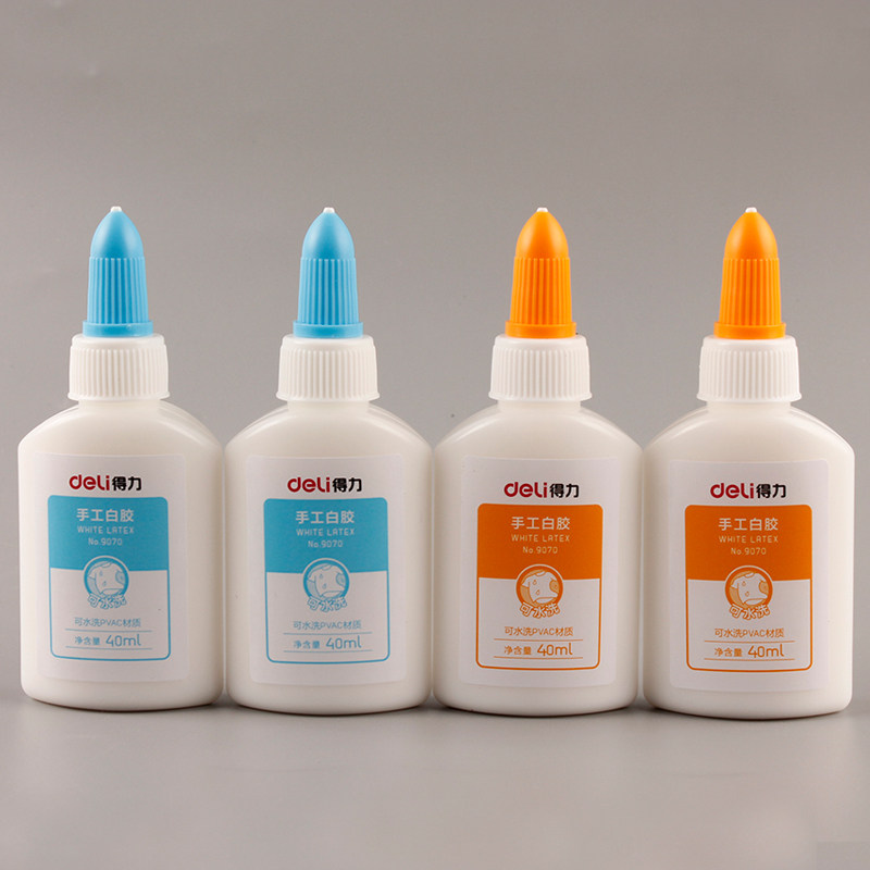 胶水得力9070 学生手工专用白乳胶 环保可洗 木工胶40g 胶粘用品