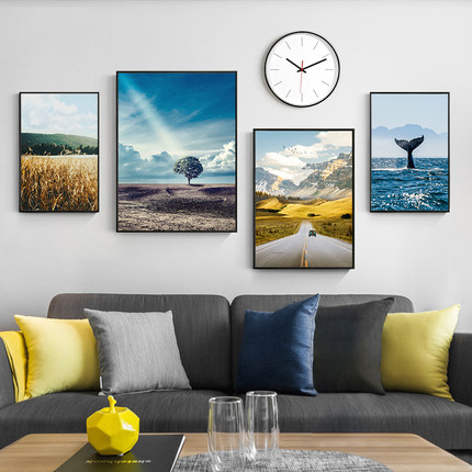 客厅装饰画沙发背景墙挂画现代简约北欧风格墙画轻奢现代装饰画