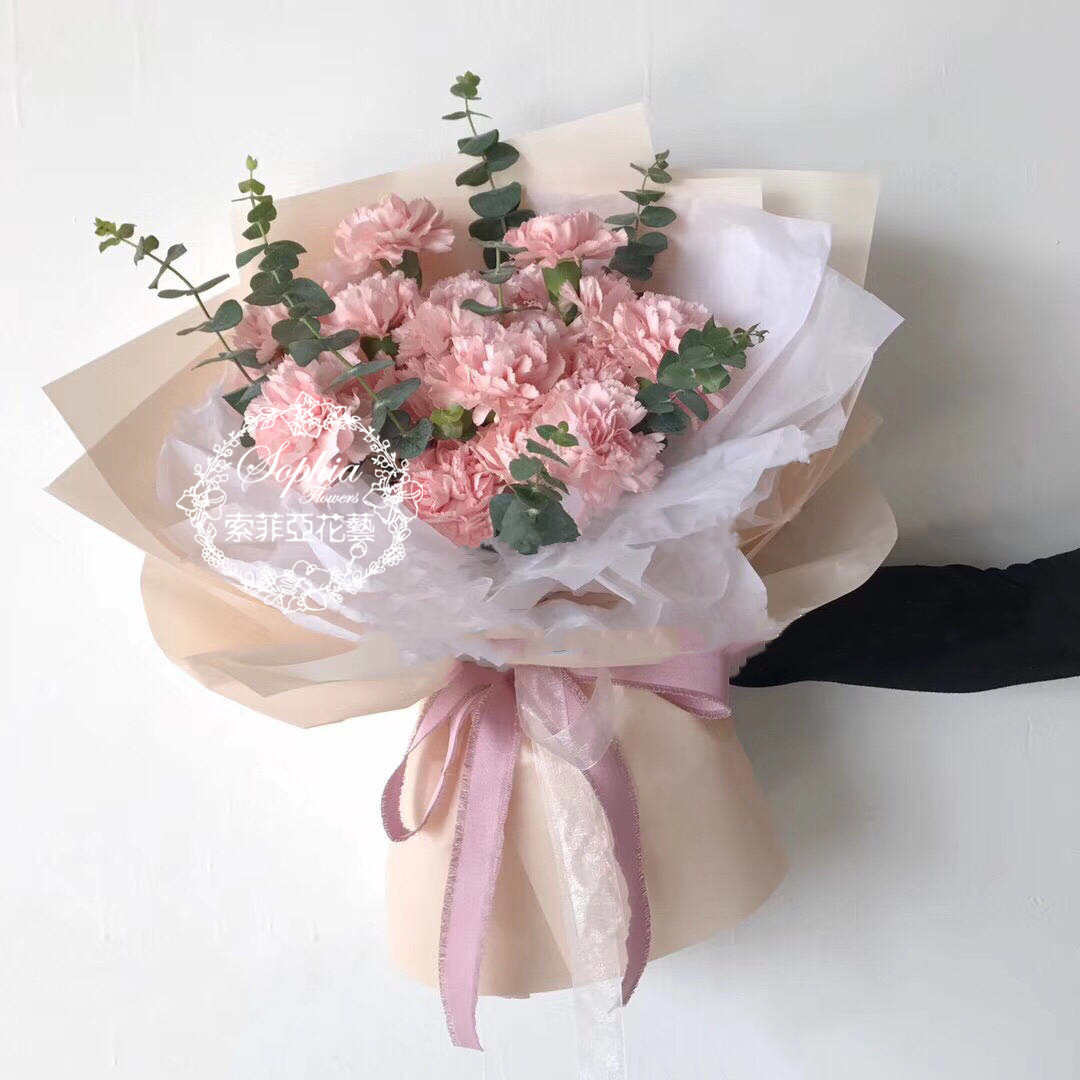 沈阳鲜花同城速递玫瑰康乃馨花束看病人三八妇女节母亲节教师节