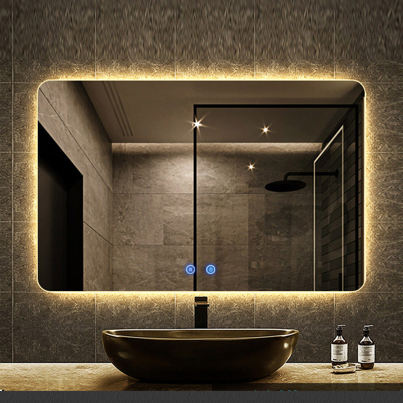 卫生间镜子 led智能浴室镜带灯防雾厕所发光镜洗手间镜子化妆镜