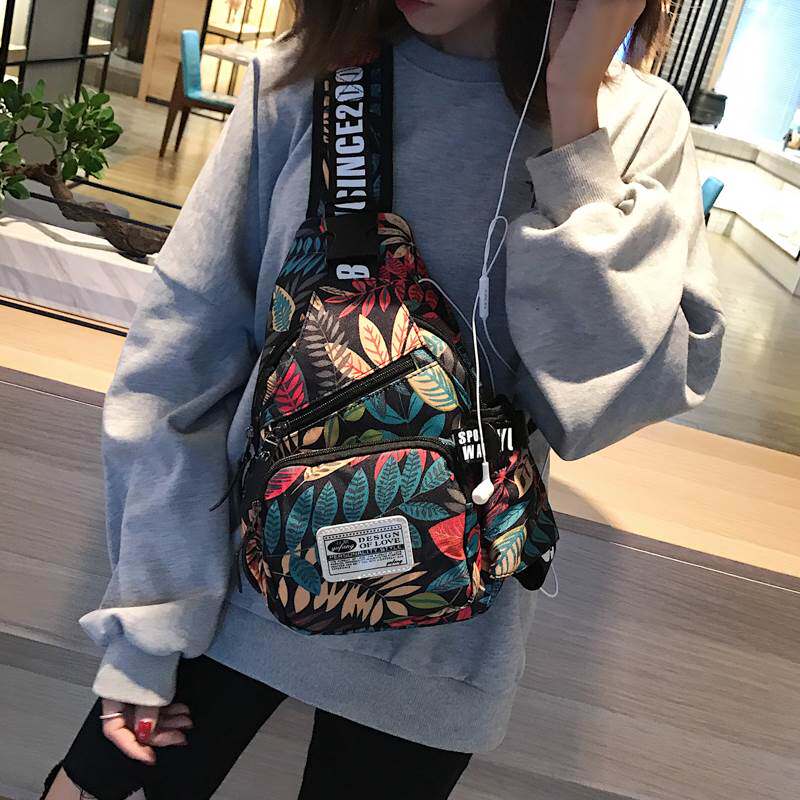 挎胸包女士韩版潮流胸前斜休包运单闲帆动布女包肩包腰包小背包包