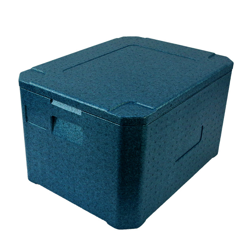 保温箱epp高密度泡沫箱冷藏保鲜箱盒饭配送食材周转箱深兰色 70升