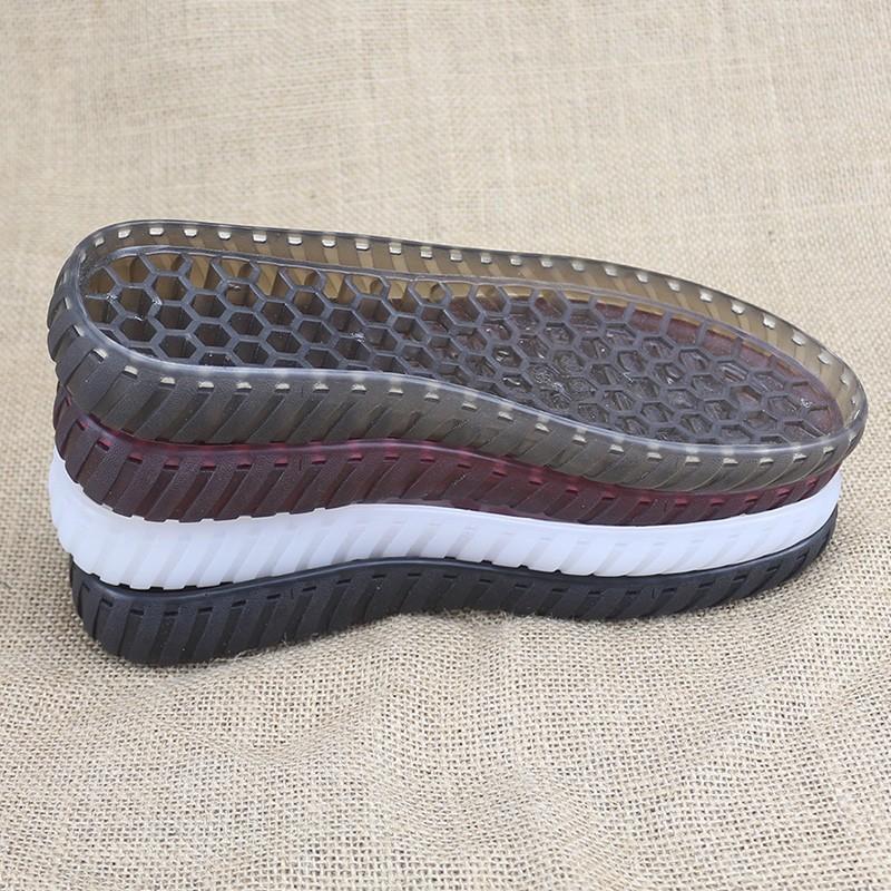 鞋底手工白色钩鞋空心编织透明水晶防滑耐磨居家凉拖