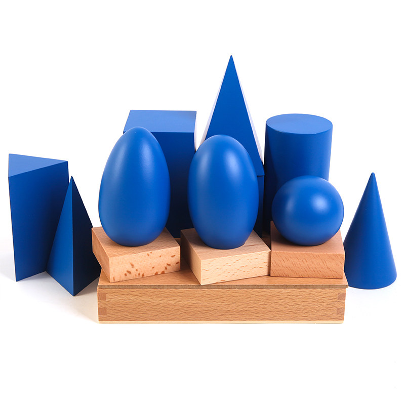 包邮蒙台蒙特梭利蒙氏感官教具几何体形状认知早教教具