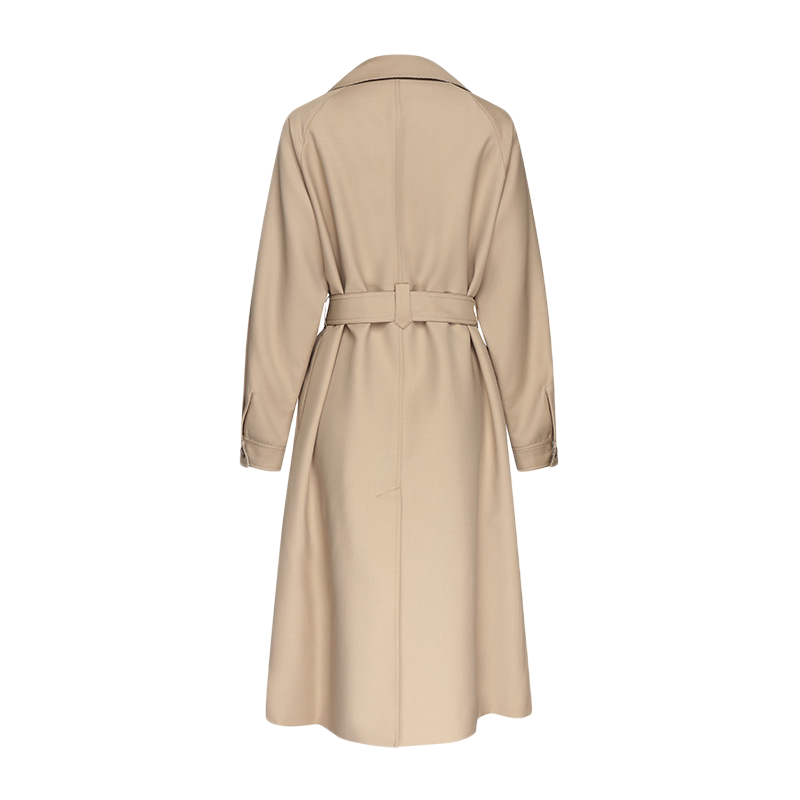 aquascutum雅格狮丹2022新品女士系带宽松长风风衣外套风衣