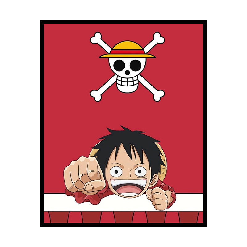 海贼王路飞索隆手绘涂鸦diy数字油画手工填色生日diy