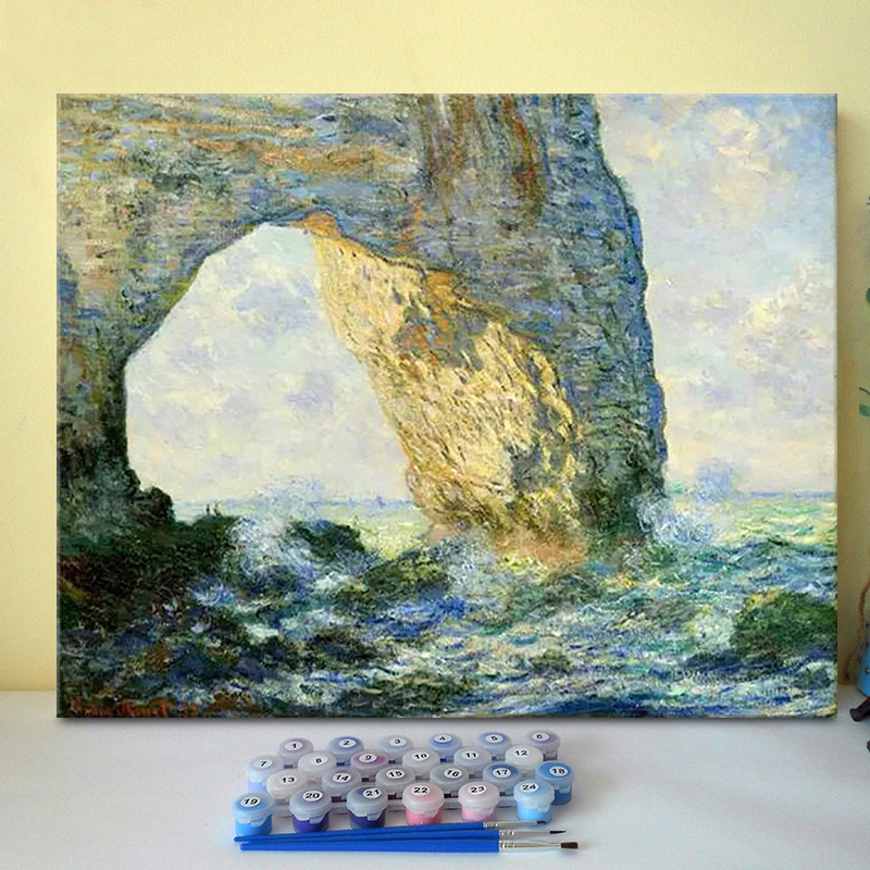 莫奈经典名画diy数字油画手工填色客厅北欧装饰画diy