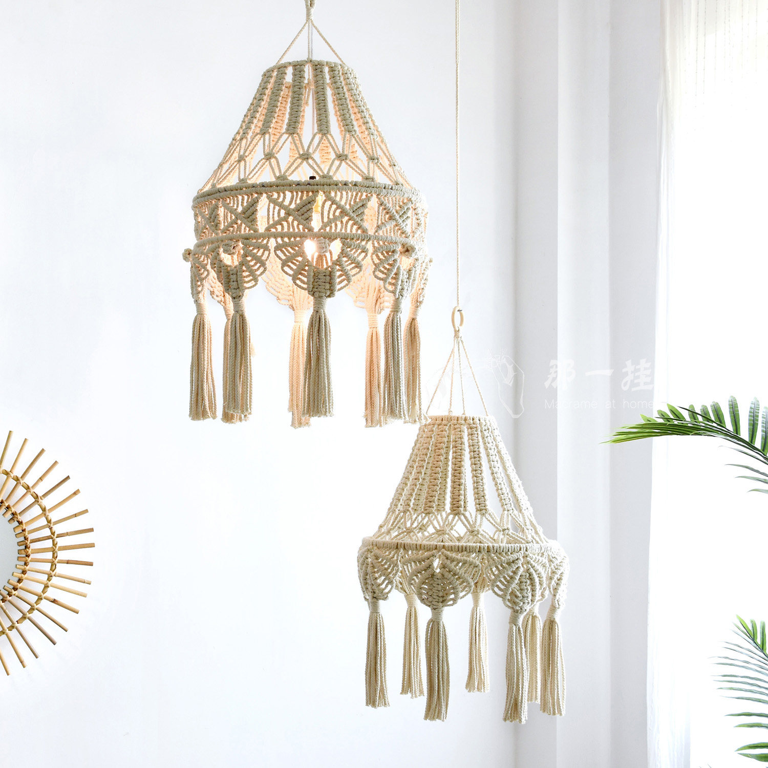 那一原创手工棉线编织吊灯装饰灯卧室ins波西米亚其它灯具灯饰
