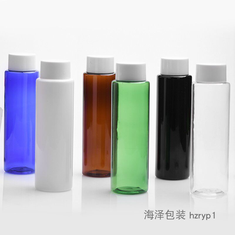 200ml毫升平肩双层旋盖瓶透明白黑棕绿多色塑料化妆