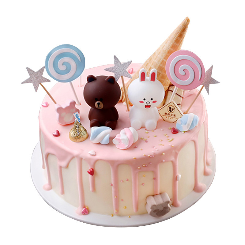 儿童蛋糕布朗熊生日蛋糕全国配送男孩女创意个性北京天津沈阳同城