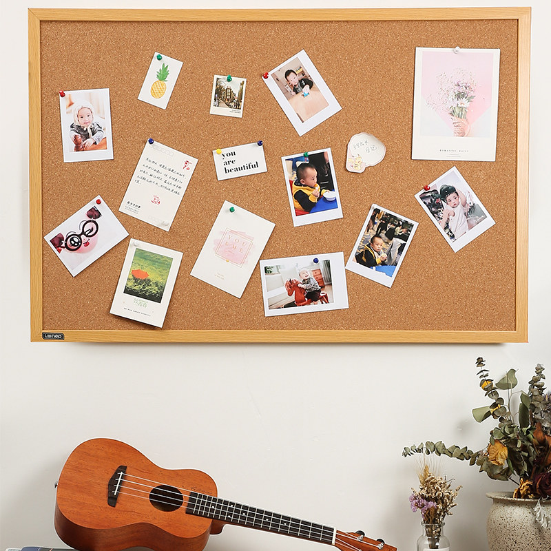 得力软木板宜家照片墙留言板宣传板水松板展示板背景墙照片板家用软板