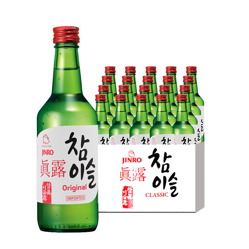 韩国进口真露竹炭酒360ml20瓶