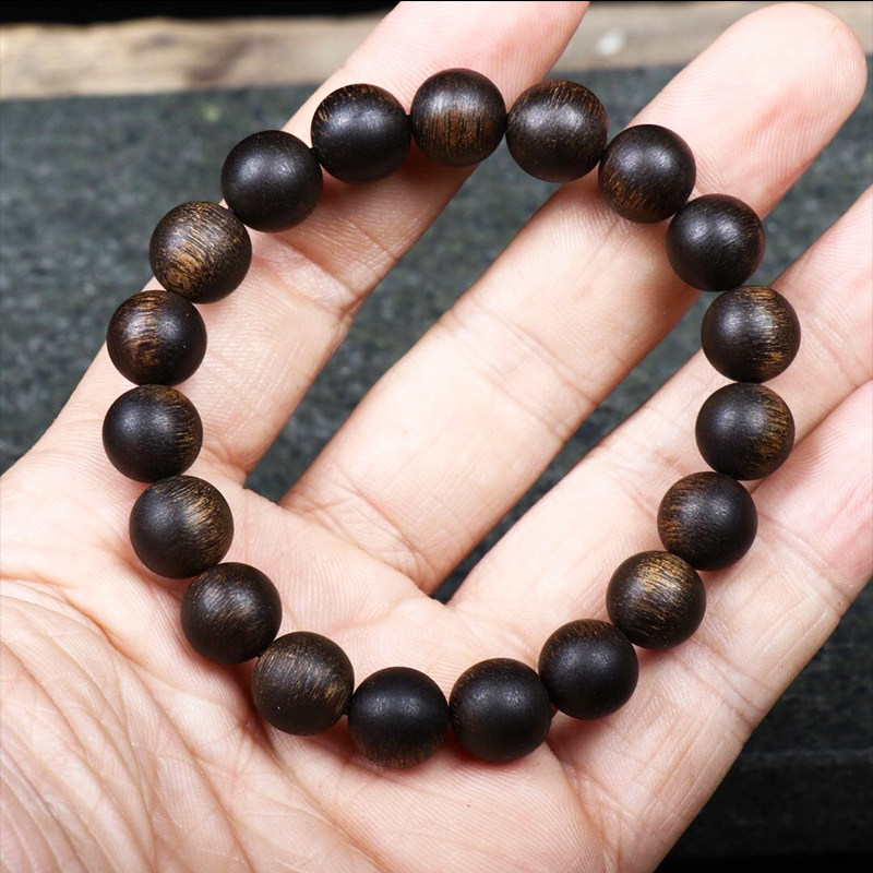 越南芽庄白奇楠念珠108手链达拉文莱天然沉香手串佛珠