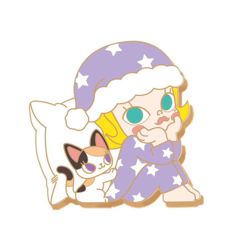 popmart泡泡玛特molly一天系列徽章盲盒公仔潮流摆件潮玩盲盒