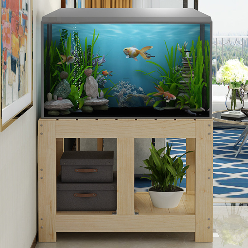 鱼缸实木底柜定制柜子水族箱底座架子桌面缸